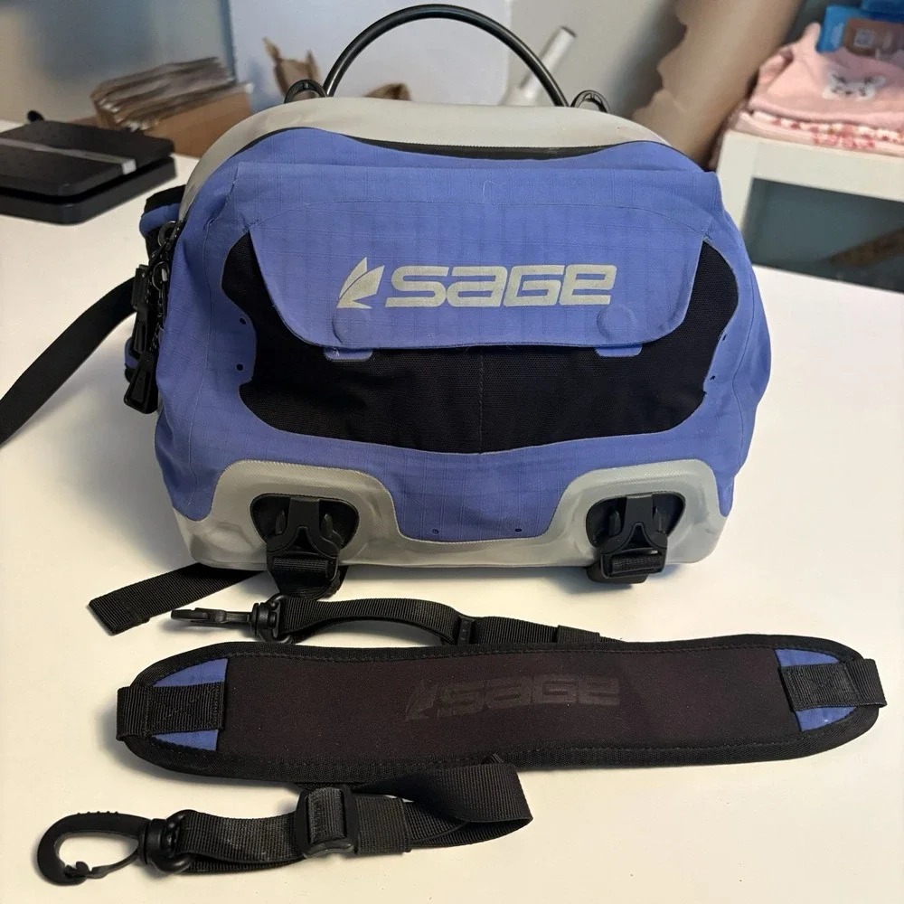 Sage DXL Typhoon Waterproof Fly Fishing Waist Chest Pack Blue